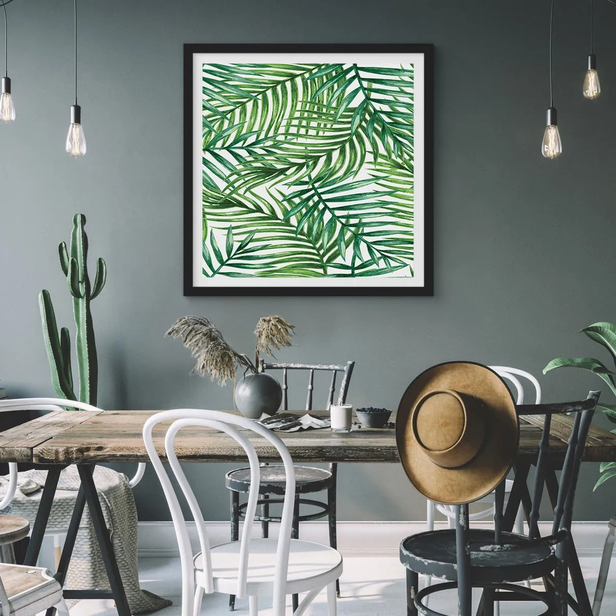 Poster in einem schwarzem Rahmen - Unter dem grünen Baldachin - 40x40 cm