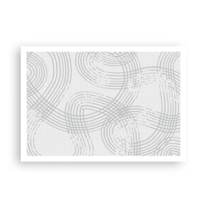 Poster - Ein subtiles Muster mit verwobenen Linien in hellen Farbtönen - 100x70cm - Es gibt keinen einfachen Weg - Moderne Wanddekoration für Wohnzimmer und Schlafzimmer ARTTOR