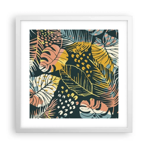 Poster in einem weißen Rahmen - Grüne Fantasie - 40x40 cm