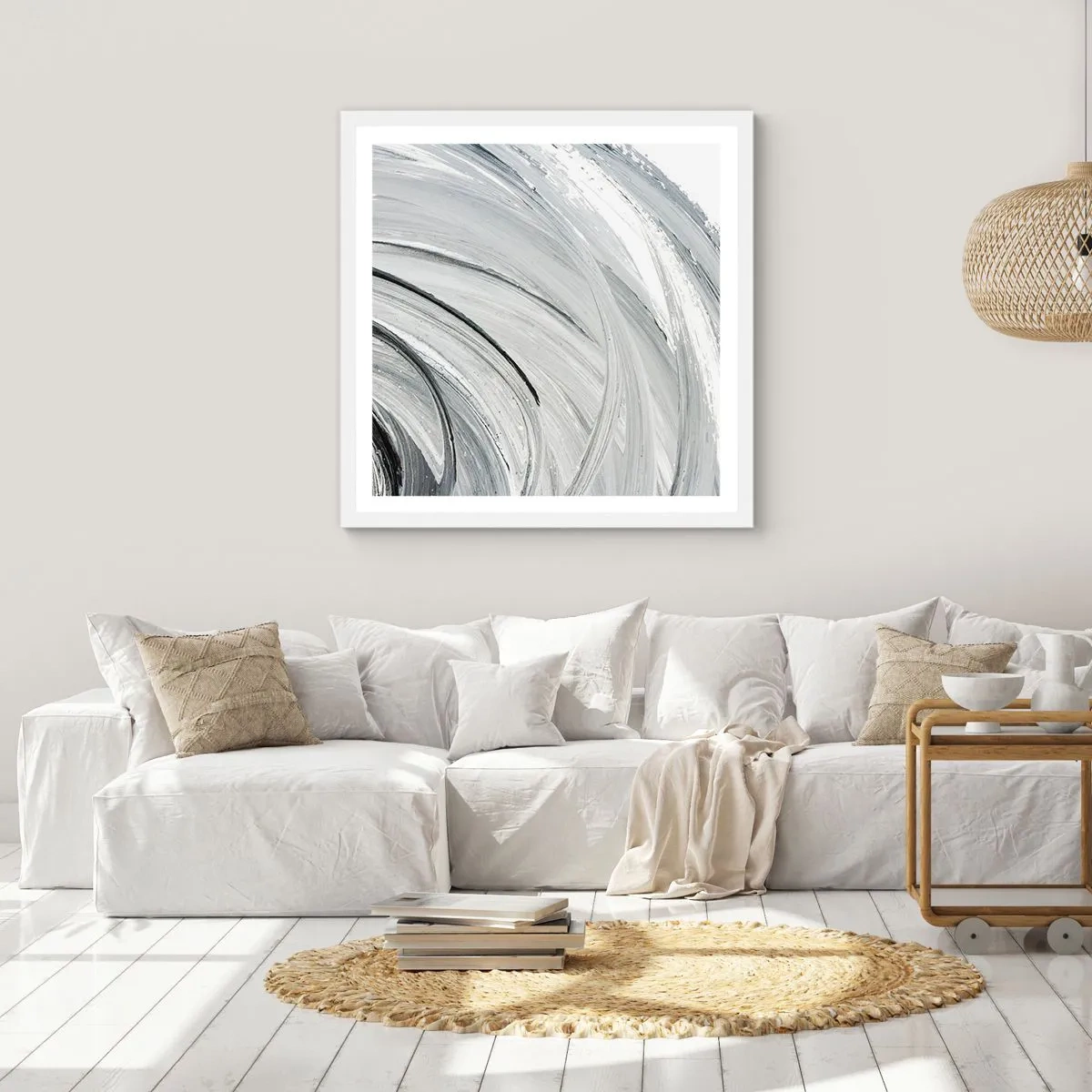 Poster in einem weißen Rahmen - Orbitale Komposition - 60x60 cm