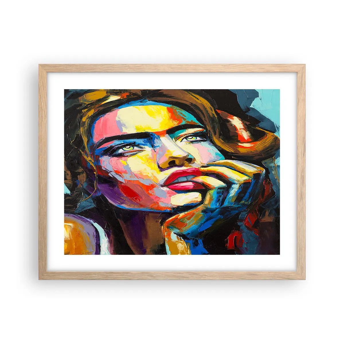 Poster in einem Rahmen aus heller Eiche - Träume fliegen am Himmel wie Vögel - 50x40 cm