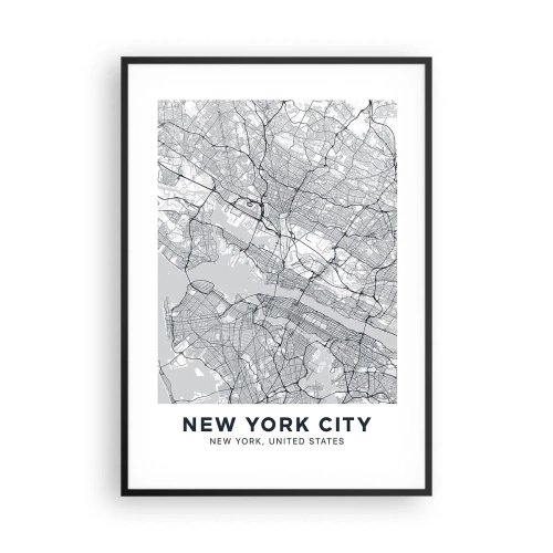 Poster in einem schwarzem Rahmen - Die Anatomie einer Metropole - 70x100 cm