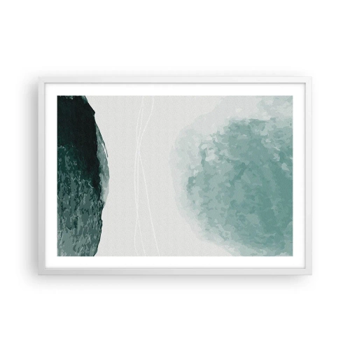 Poster in einem weißen Rahmen - Begegnung mit Nebel - 70x50 cm