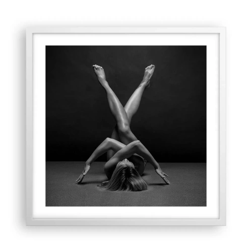 Poster in einem weißen Rahmen - Die Geometrie der Nacktheit - 50x50 cm