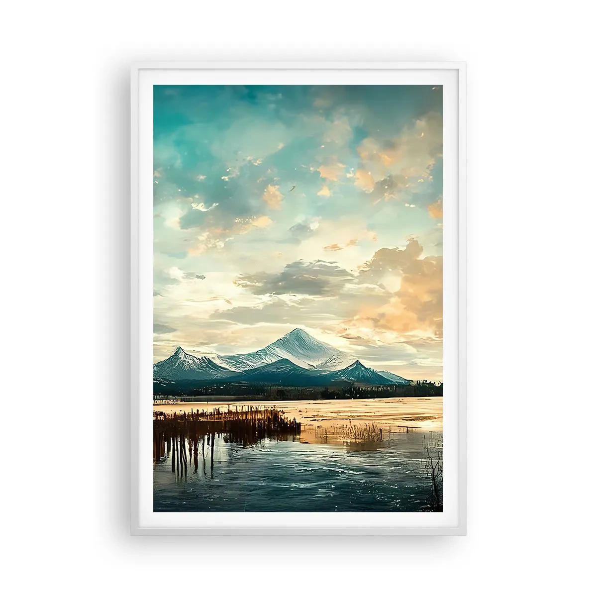 Poster in einem weißen Rahmen - Unter dem Schutz des Himmels - 70x100 cm