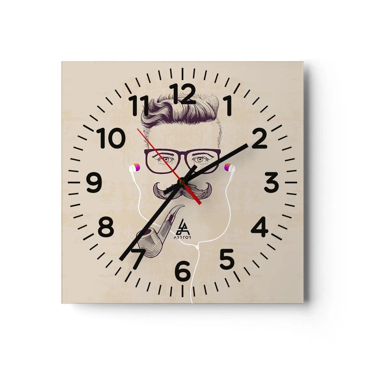 Wanduhr - Glasuhr - Ein echter Mann? - 40x40 cm