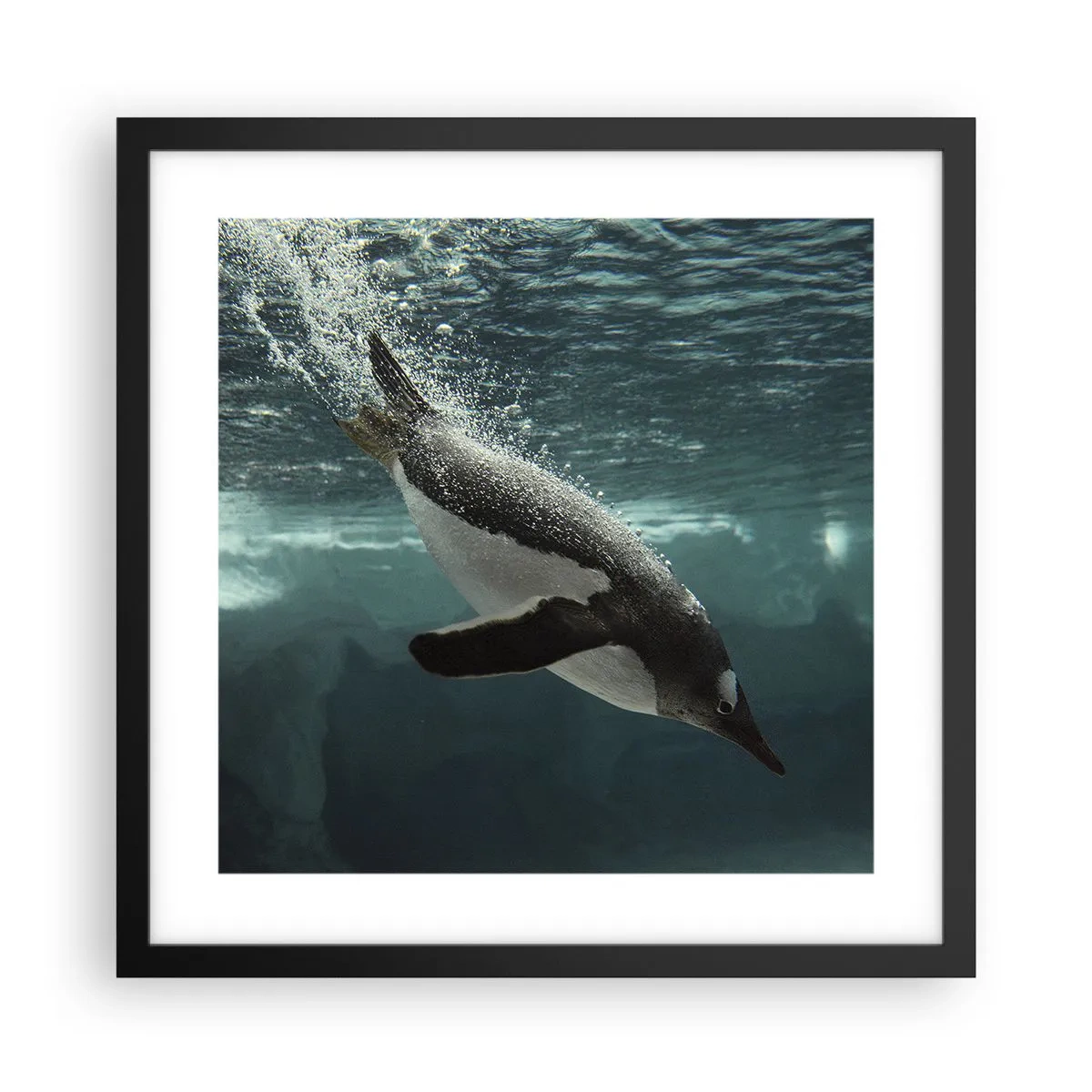 Poster in einem schwarzem Rahmen - Willkommen in meiner Welt - 40x40 cm