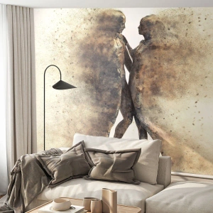 Fototapete Premium Sand - Sie erhoben sich aus dem Staub, um zu lieben - Abstraktion, Frau und Mann, Liebe - 300x210 cm