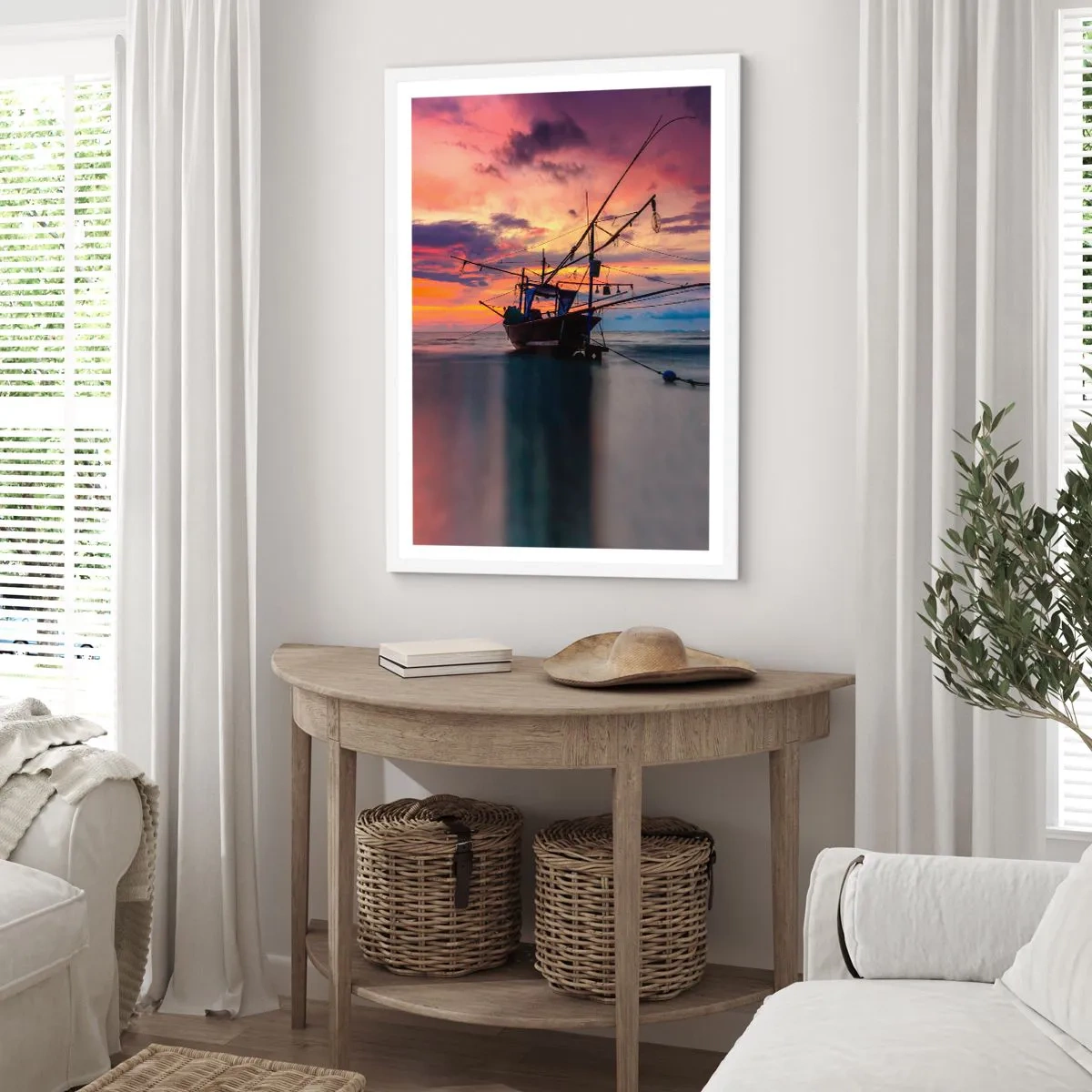 Poster in einem weißen Rahmen - Exotischer Abend - 30x40 cm
