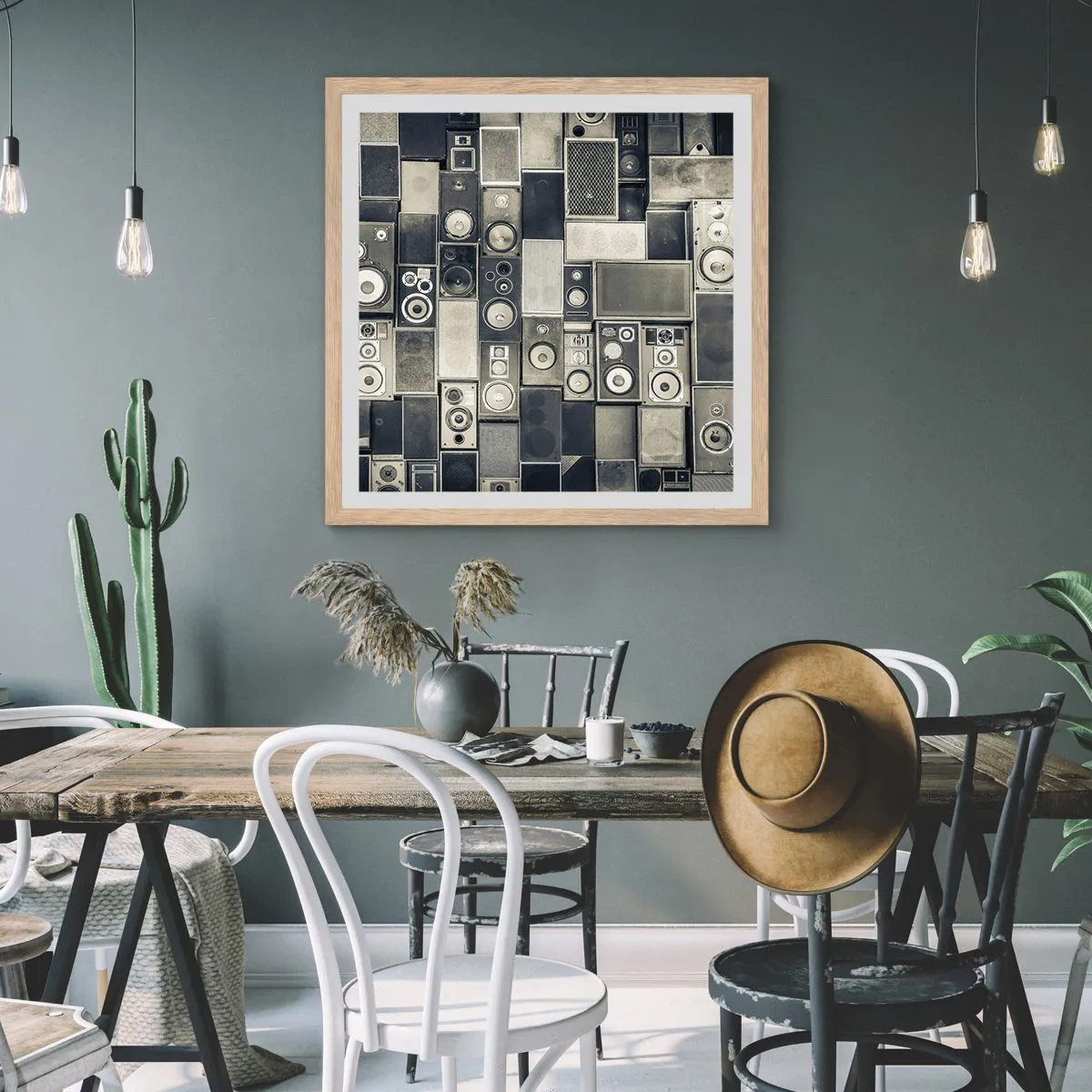 Poster in einem Rahmen aus heller Eiche - Und es ist alles in Ordnung - 50x50 cm