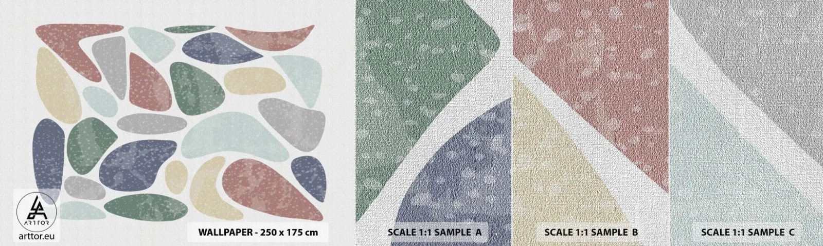 Fototapeten Muster Premium Canvas - Mosaik aus pulverförmigen Farben - Minimalismus, Pastell, Boho - 100x30 cm