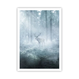 Poster - Morgenvisite auf dem Grundstück - 70x100 cm