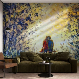 Maßgeschneiderte Fototapete Standard Eco - Magischer Augenblick - Liebespaar, Park, Natur