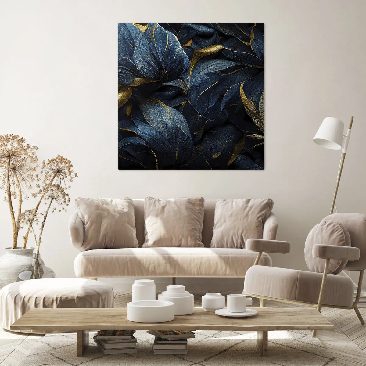 Bild auf Leinwand - Leinwandbild - Mit Gold gefüttert - 70x70 cm