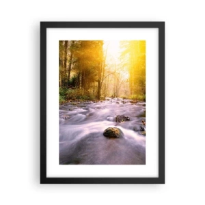 Poster in einem schwarzem Rahmen - Malachit im Silber- und Goldrahmen - 30x40 cm