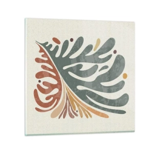 Glasbild - Bild auf glas - Mehrfarbiges Blatt - 30x30 cm