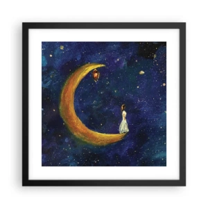 Poster in einem schwarzem Rahmen - Der Ruf der Welt - 40x40 cm