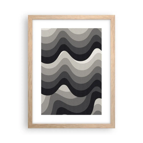 Poster in einem Rahmen aus heller Eiche - Eine Welle nach der anderen - 30x40 cm