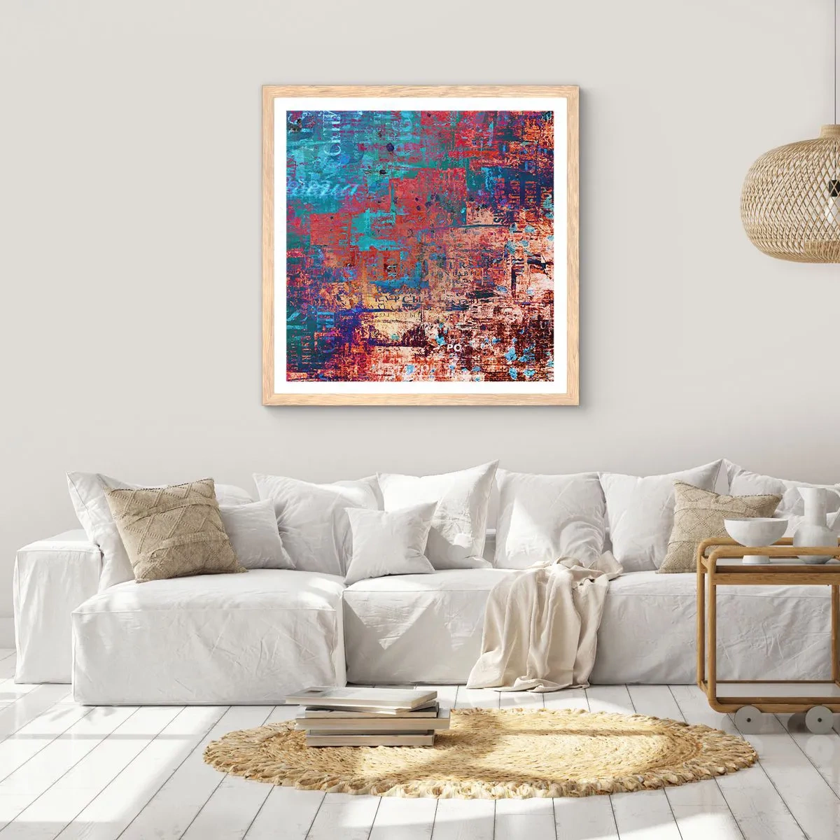 Poster in einem Rahmen aus heller Eiche - Erinnerung und Vergessen - 60x60 cm