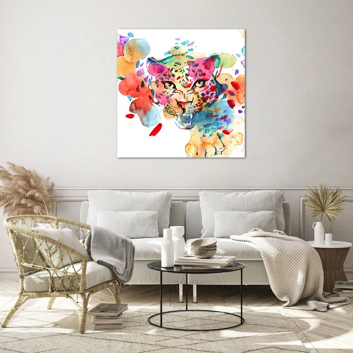 Glasbild - Bild auf glas - Die Schöne und das Biest - 70x70 cm