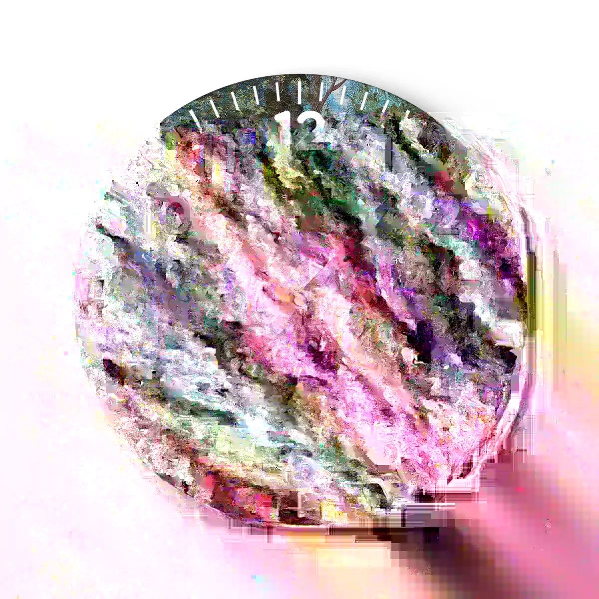 Wanduhr - Glasuhr - Waldgarten, Blumenwald - 30x30 cm