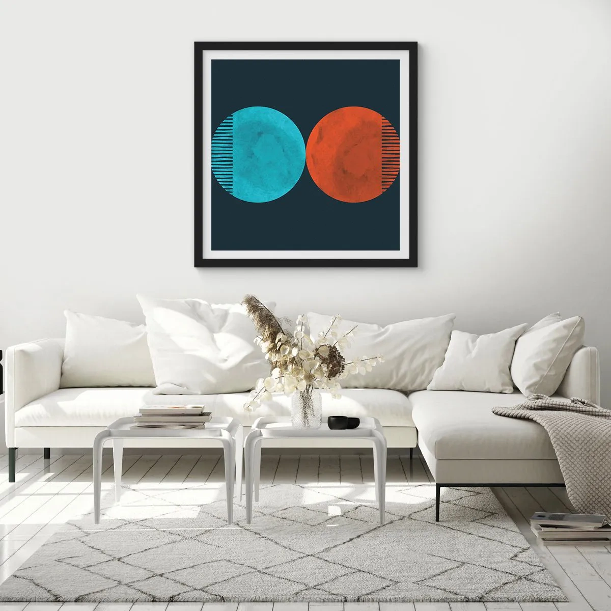 Poster in einem schwarzem Rahmen - Nur Geometrie? - 60x60 cm