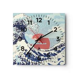 Wanduhr - Glasuhr - Von japanischer Inspiration - 40x40 cm