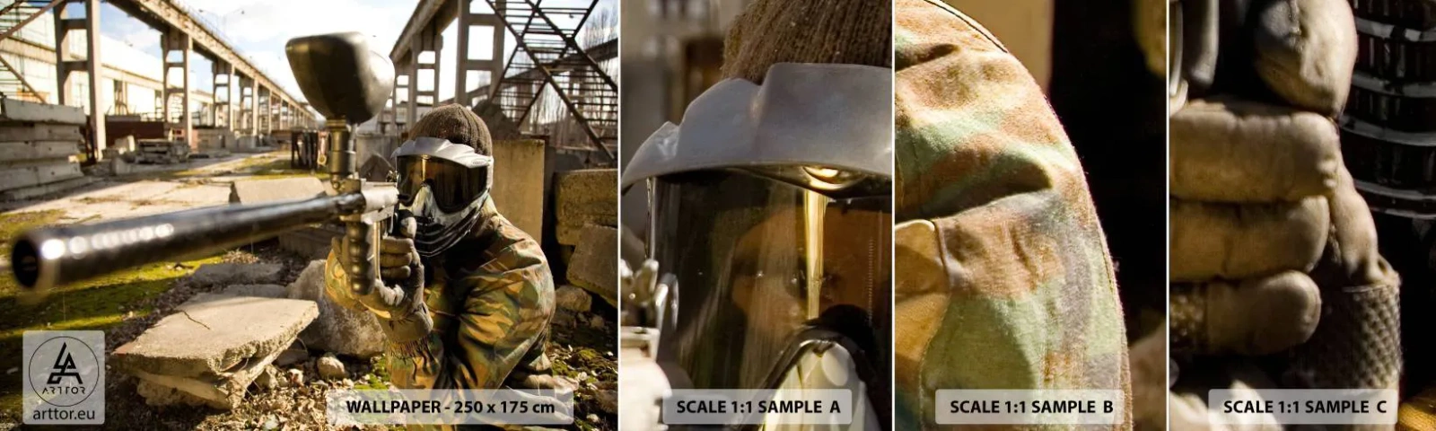 Fototapetenmuster Standard Eco - Auch du kannst ein Held werden - Paintball, Sport, Militär - 100x30 cm