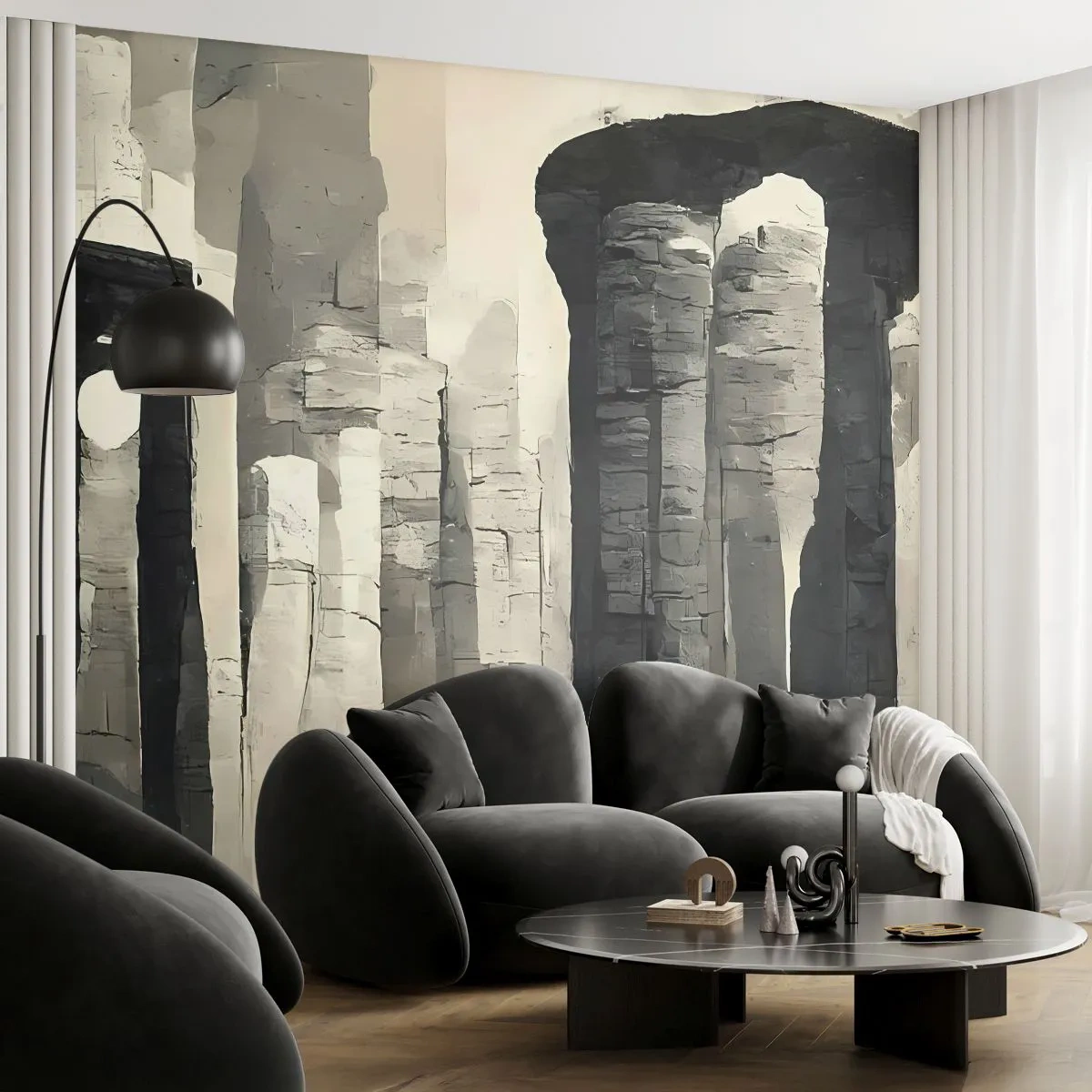 Fototapete Premium Sand - Majestät der Antike - Die Architektur, Spalte, Felsen - 100x70 cm