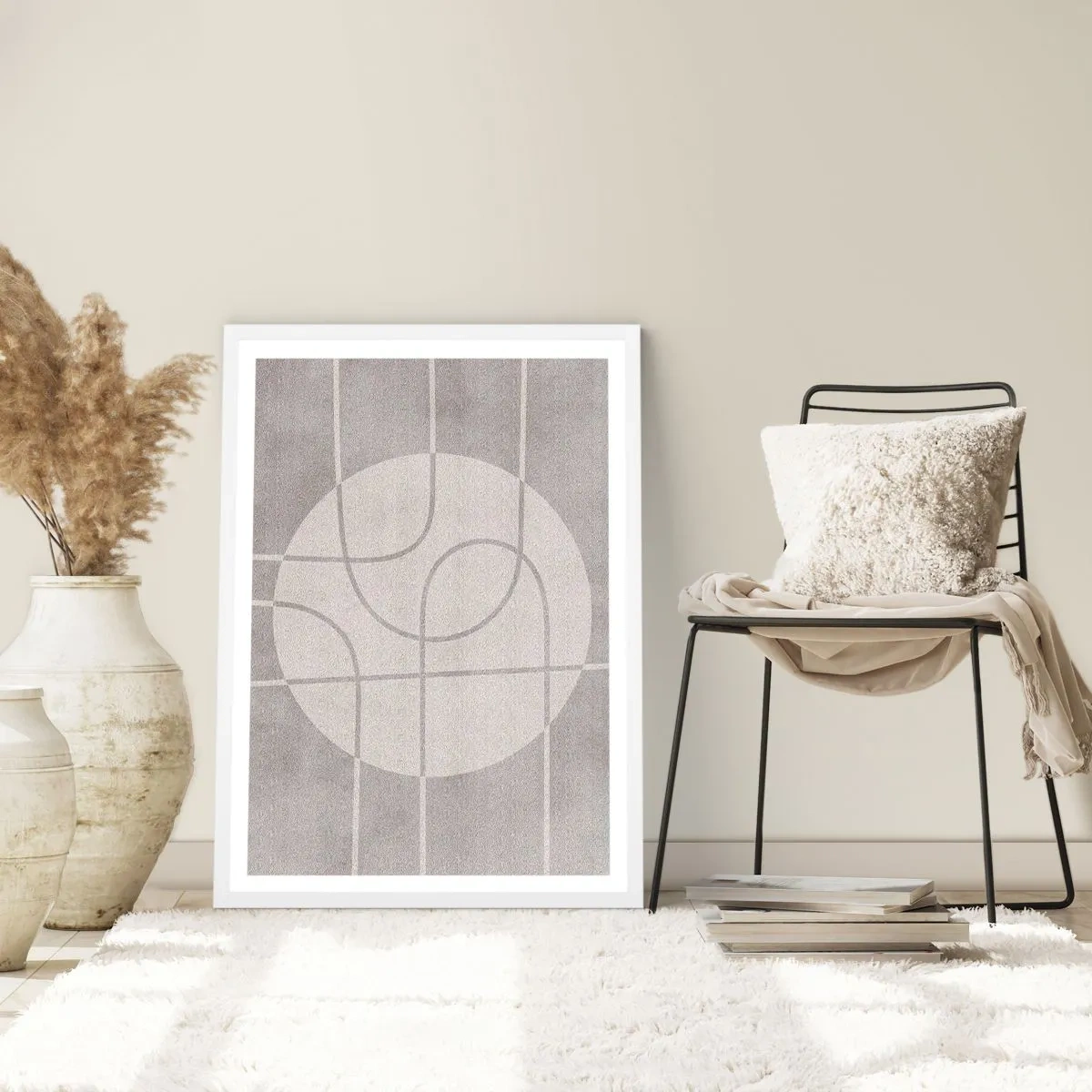 Poster in einem weißen Rahmen - Kreisförmig und geradeaus - 40x50 cm