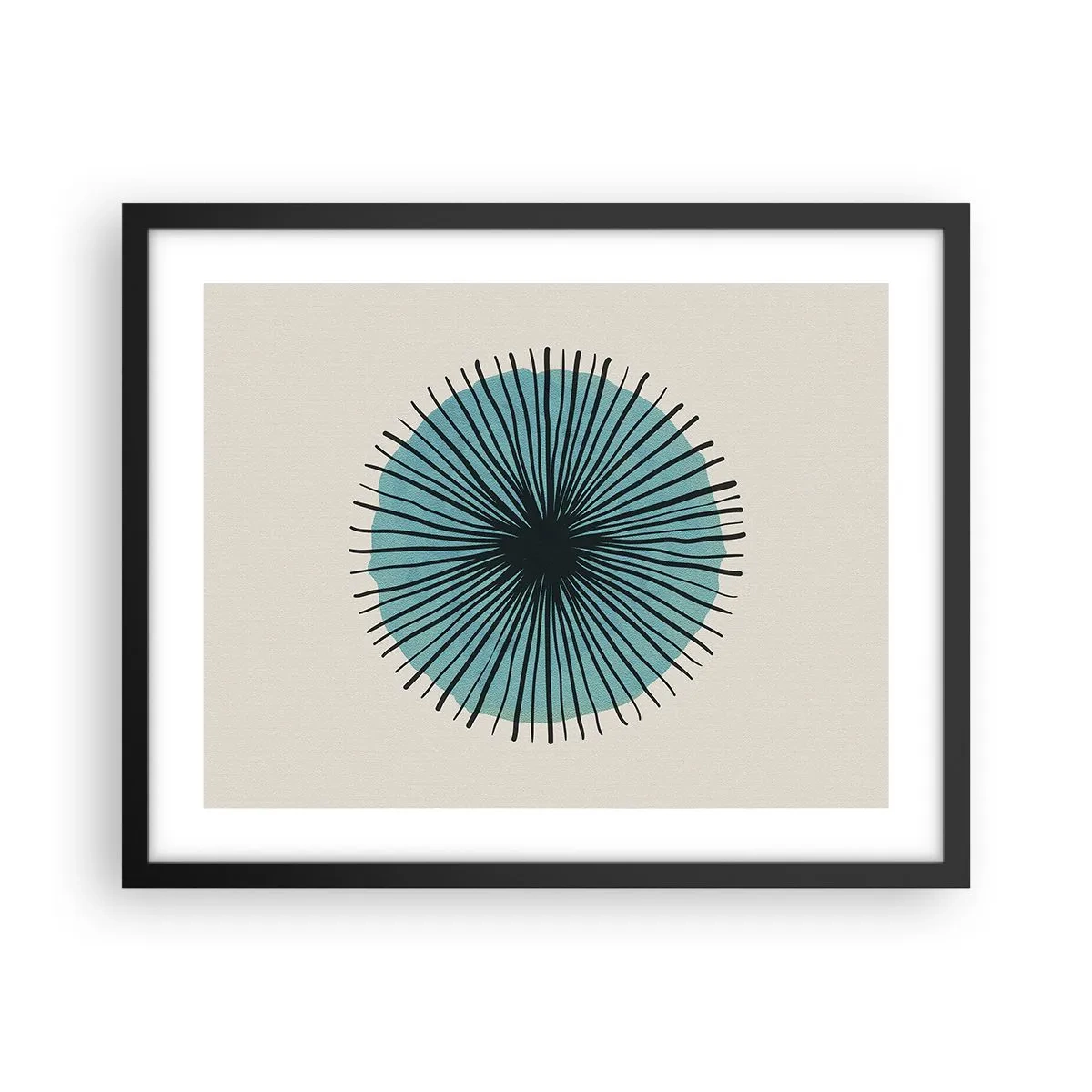 Poster in einem schwarzem Rahmen - Strahlend im Blau - 50x40 cm