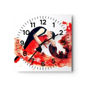 Wanduhr - Glasuhr - Tango - eine sinnliche Welle - 40x40 cm