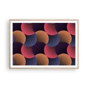 Poster in einem Rahmen aus heller Eiche - Im kreisenden Rhythmus - 100x70 cm