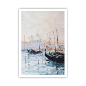 Poster - Hinter dem Wasser, hinter dem Nebel - 70x100 cm