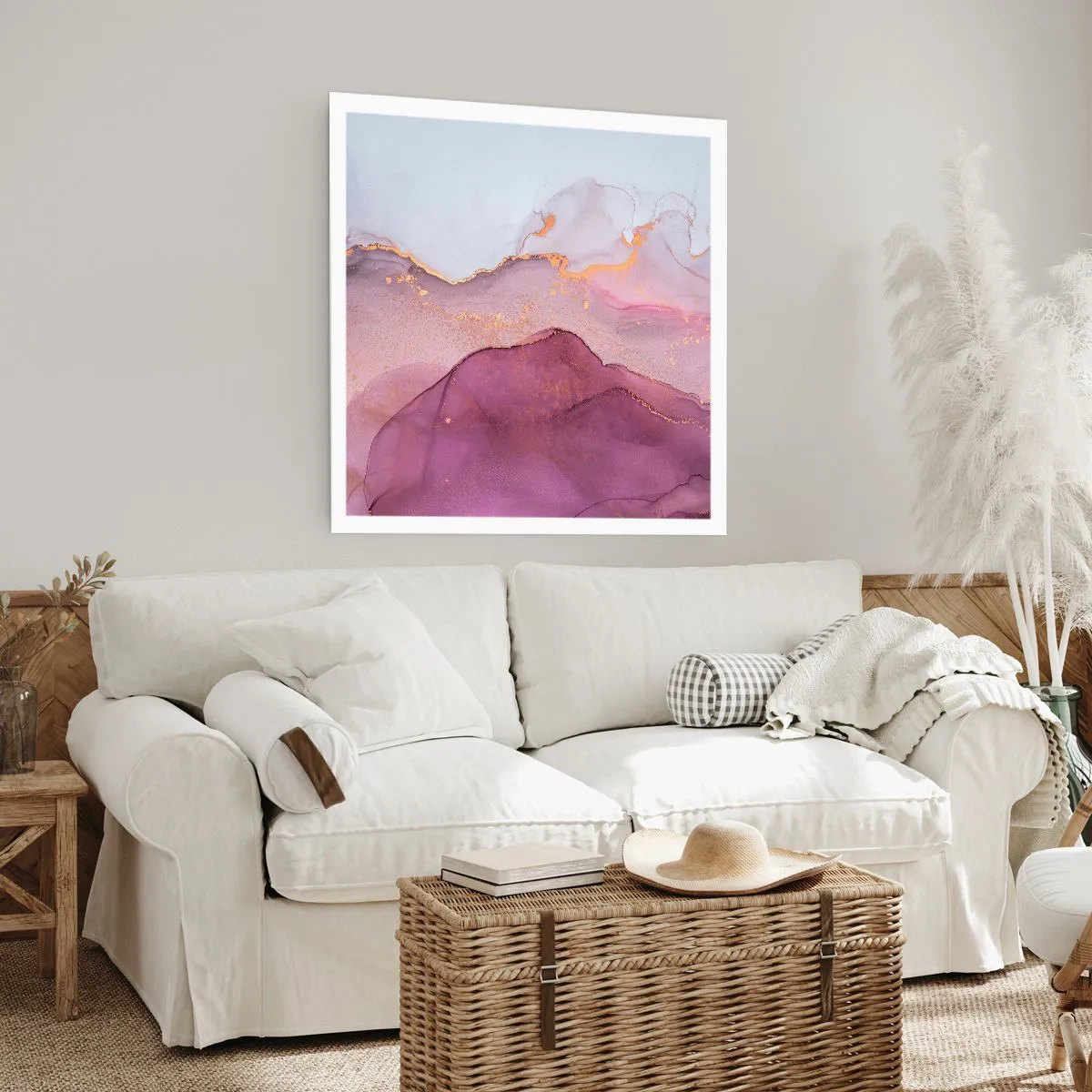 Poster - Violett und lila Wellen - 40x40 cm