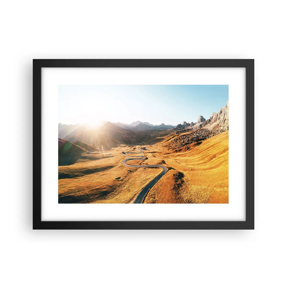 Poster in einem schwarzem Rahmen - In einem goldenen Tal - 40x30 cm