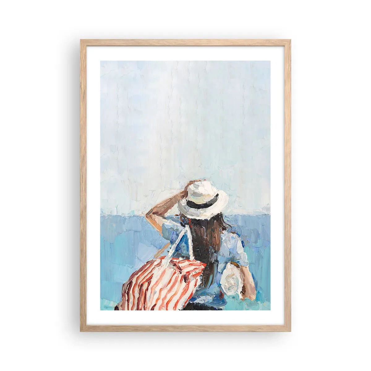 Poster in einem Rahmen aus heller Eiche - Willkommen in den Sommerferien - 50x70 cm