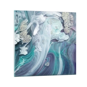 Glasbild - Bild auf glas - Strömungen von Himmelblau - 30x30 cm