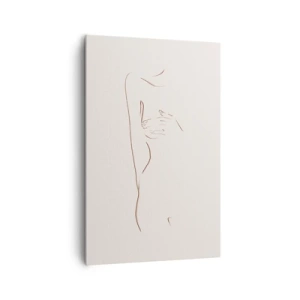 Bild auf Leinwand - Leinwandbild - Eine subtile Strichzeichnung einer Silhouette vor einem hellen Hintergrund - 80x120cm - Die Form des Verlangens - Moderne Wanddekoration für Wohnzimmer und Schlafzimmer ARTTOR