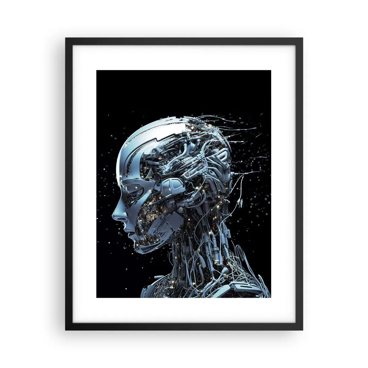 Poster in einem schwarzem Rahmen - Technologie ist eine Frau - 40x50 cm