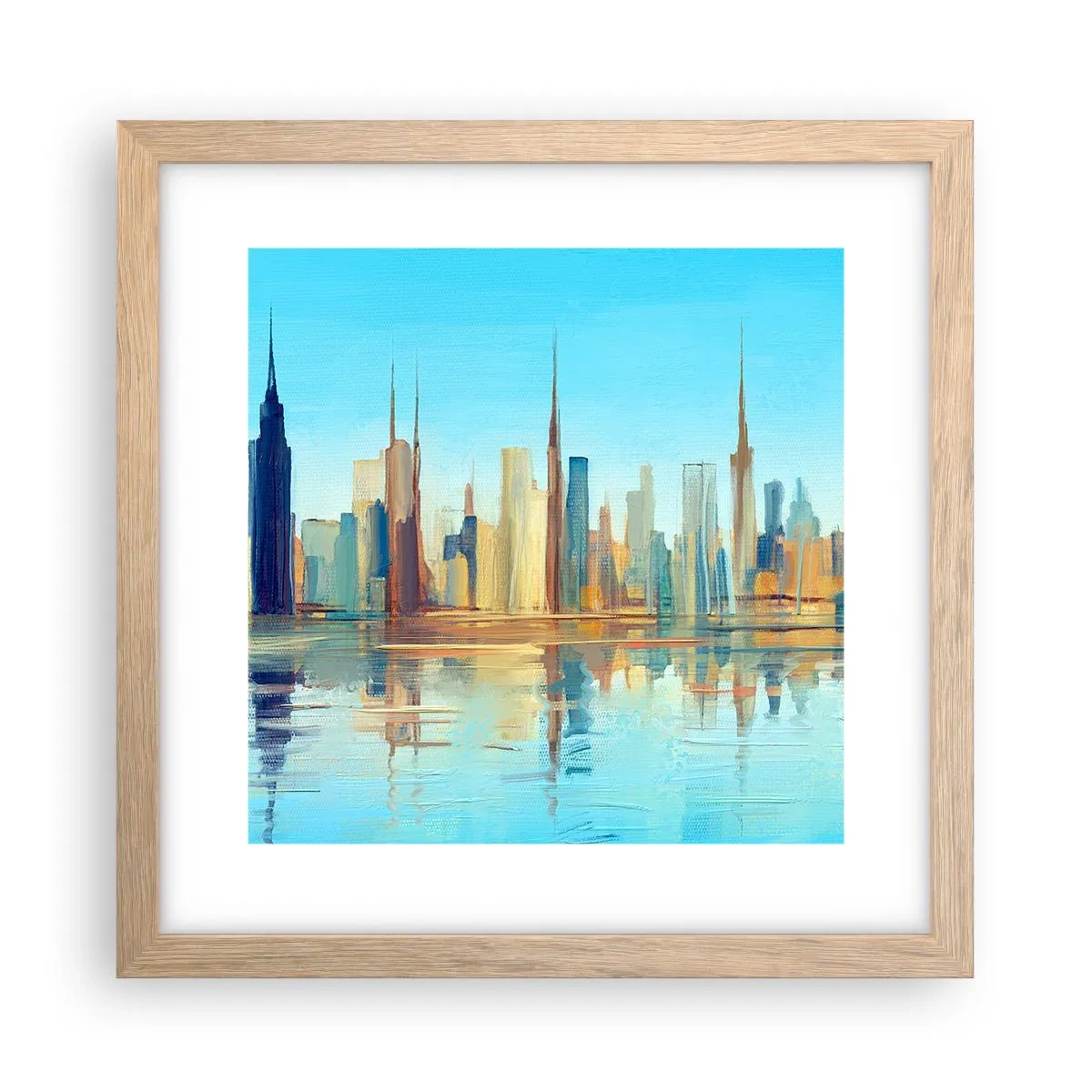 Poster in einem Rahmen aus heller Eiche - Sonnige Metropole - 30x30 cm
