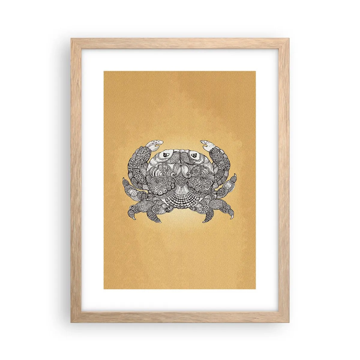 Poster in einem Rahmen aus heller Eiche - Geschichten von Mr. Krabs - 30x40 cm