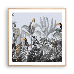 Poster in einem Rahmen aus heller Eiche - Afrikanisches Märchen - 60x60 cm