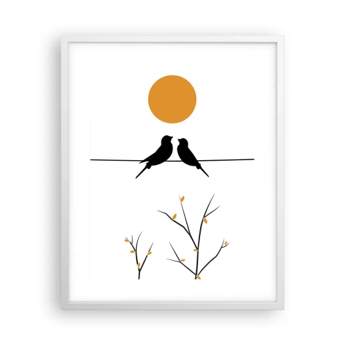 Poster in einem weißen Rahmen - Abend der Nachtigallen - 40x50 cm