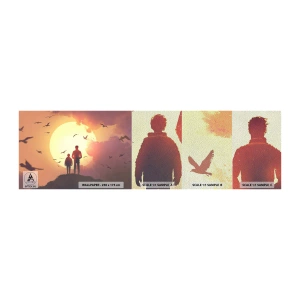 Fototapeten Muster Premium Sand - Von Angesicht zu Angesicht mit der Sonne - Abstraktion, Fantasie, Stück - 100x30 cm