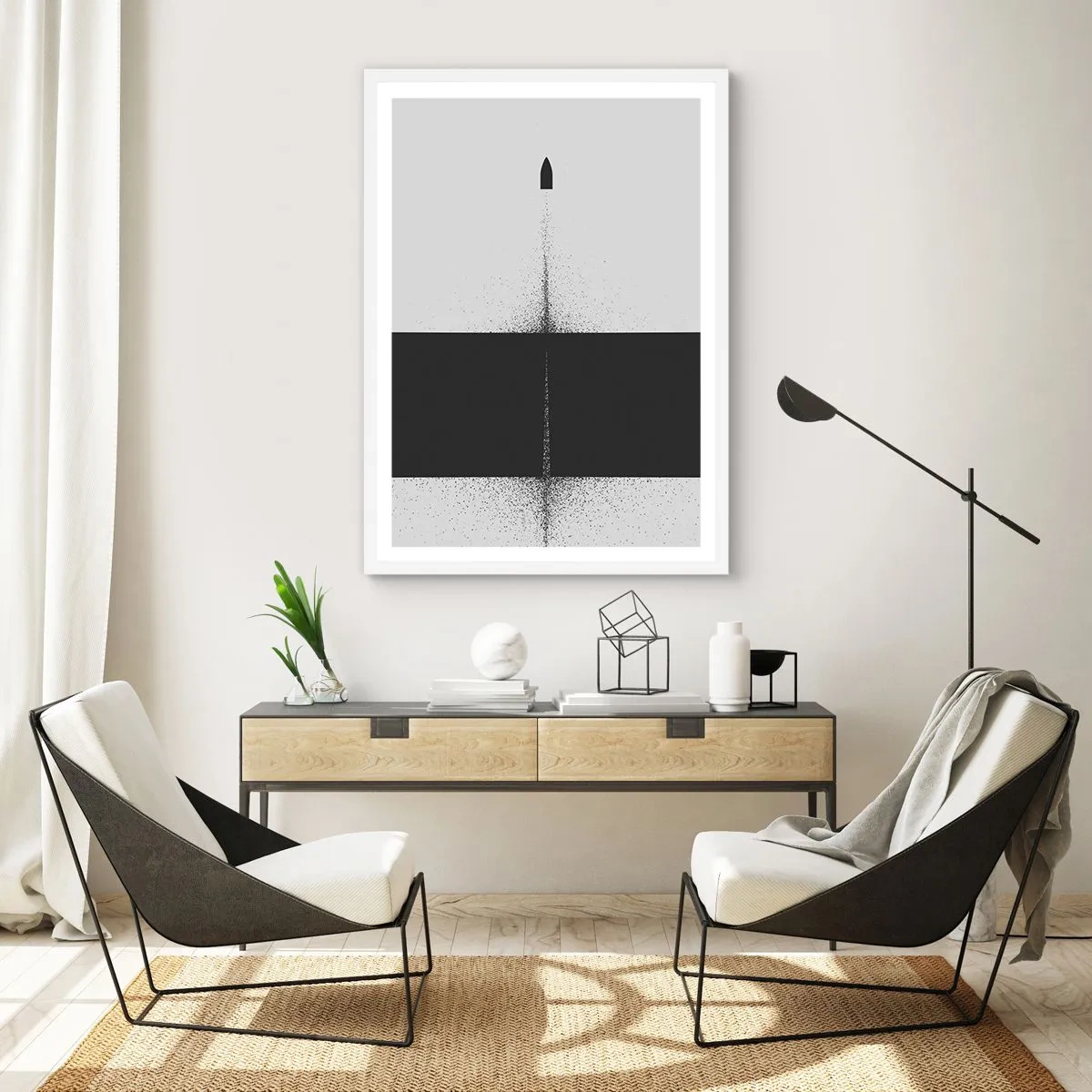 Poster in einem weißen Rahmen - Direkt zum Ziel - 61x91 cm