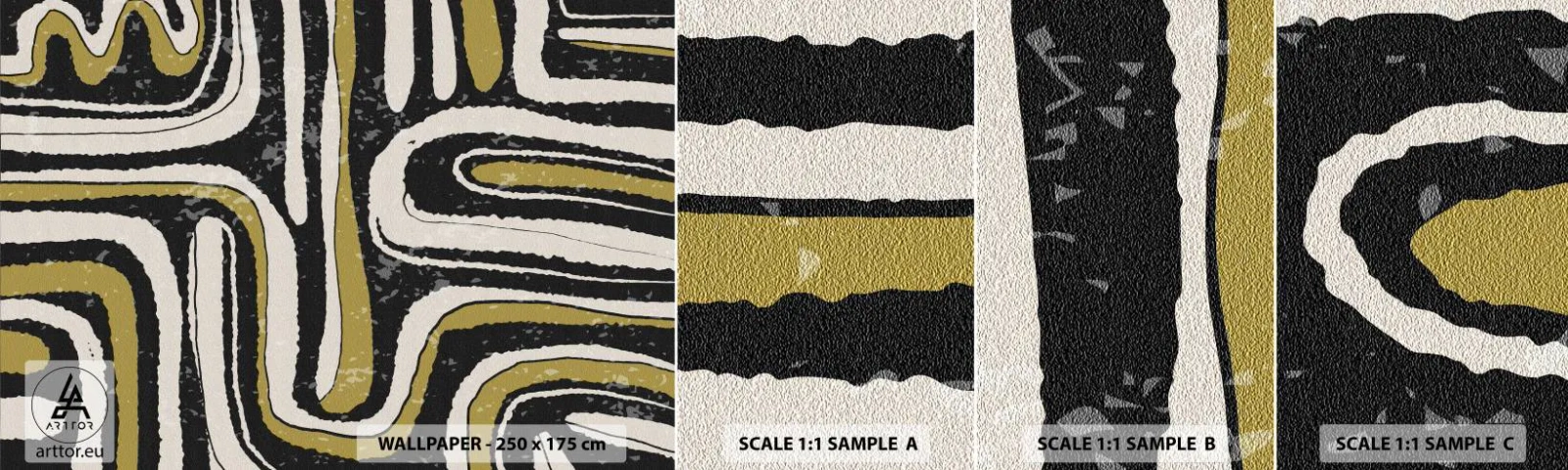 Fototapeten Muster Selbstklebend Deluxe Sticker - Komposition: Straßen und Gassen - Alt, Abstraktion, Stück - 100x30 cm