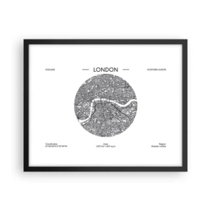 Poster in einem schwarzem Rahmen - Anatomie von London - 50x40 cm