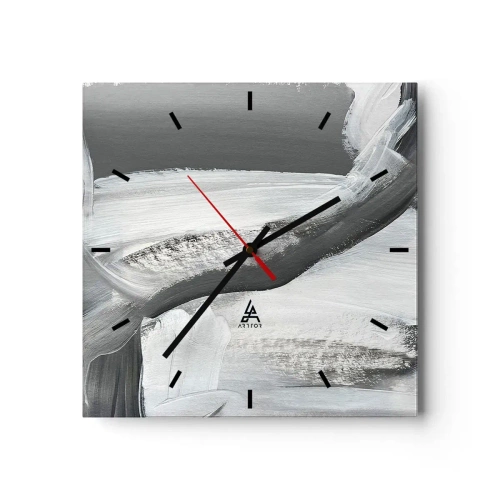 Wanduhr - Glasuhr - Entscheidender Schritt - 40x40 cm