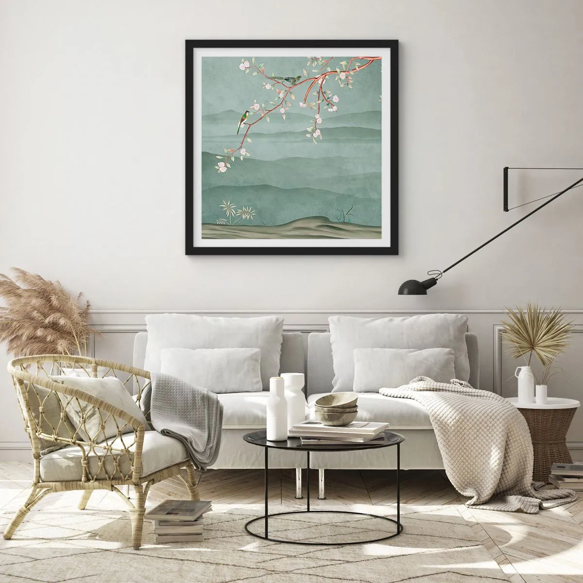 Poster in einem schwarzem Rahmen - Frühling, oh, du bist es - 50x50 cm